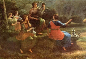Veduto de Delphi com uma procissão sacrificial